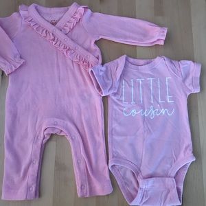 Newborn play suit and onesie
